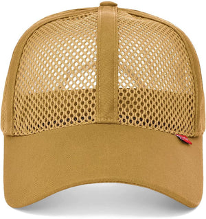 FEICUI Men Mesh Trucker Baseball Cap Adjustable 6-Panel Hat Outdoor Sports Wear
