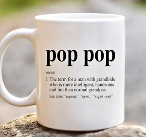Pop Pop Definition Mug, Funny Mug Gift, Grandpa Mug, Gift For Grandfather Birthday Father's Day