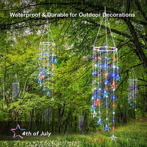 4th of July Patriotic Lights Memorial Wind Chimes
