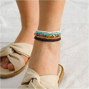 BRAND NEW!! Boho Anklet for Women Teen Girls Handmade Elastic Beaded Ankle Bracelets