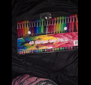 New ⭐ Glitter Gel Pens Set 24 Colored Glitter Pen with 24 Refills for Adult Coloring Books