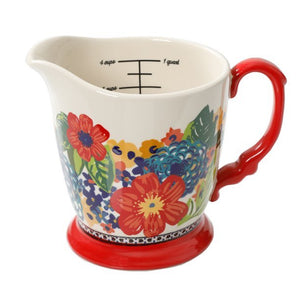 Dazzling Dahlias 9-Piece Stoneware Measuring Set