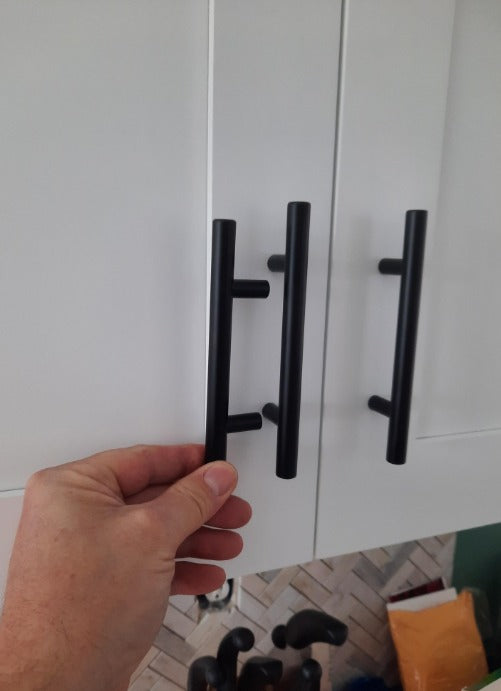 30 Pack 6 inch Cabinet Pulls Matte Black Stainless Steel Kitchen Cupboard Handles 3.5” Hole Center