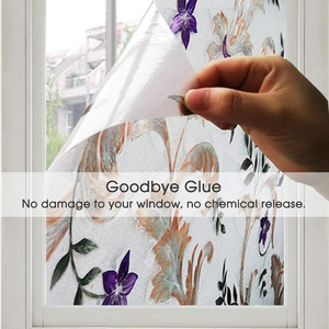 Iris Flower Non Adhesive Window Film