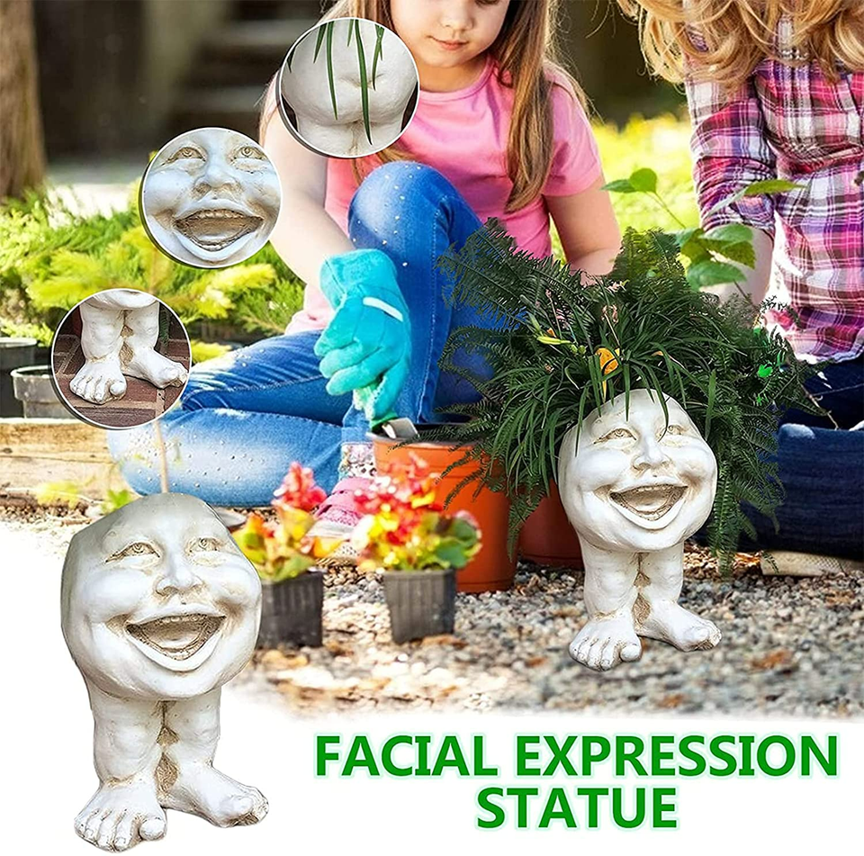 funny indoor plant pots Unique Funny Face Planters Pots for Indoor Outdoor – Shop Premium