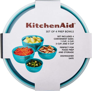 KitchenAid Plastic Pinch Bowls with Lids Set Of 4