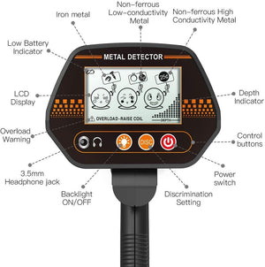 🔥4Lbs 7.8’’ Metal Detector, Metal Finder with All-metal and Disc Modes, High Accuracy