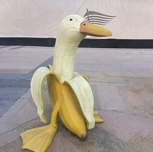 CLEARANCE Banana Duck Sculpture, Creative Banana Duck Art Statue Garden Yard Outdoor Decor