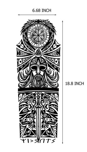 💯NEW💯6 Sheets Large Tribal Totem Temporary Tattoo Sleeves for Men, Waterproof Black TotemWords