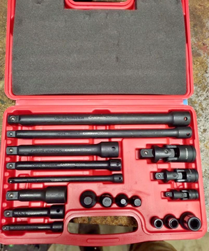 Brand New 18-Piece Drive Tool Accessory Set Adapters, Extensions and Universal Joints and much more