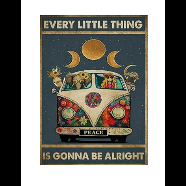 Retro Metal Tin Sign Every Little Thing is Gonna Be Alright Vintage (12 x 8 inches)