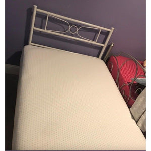 (NEW) Vintage Style Twin Bed Frame White