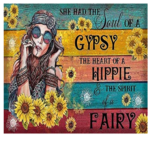 Metal Tin Retro Sign She Had The Soul of a Gypsy 8x12 Inches