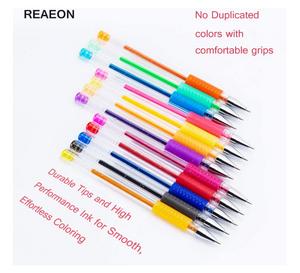 New ⭐ Glitter Gel Pens Set 24 Colored Glitter Pen with 24 Refills for Adult Coloring Books