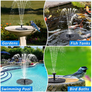 Solar Bird Bath Fountains, Solar Fountain with 7 Nozzle, Floating Solar Powered Water Fountain Pump for Bird Bath, Garden, Pond, Pool, Outdo
