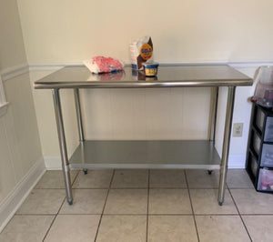 Kitchen Work Station Table 48”x24” Stainless Steel Commercial Prep Table 2 Level NSF Certified New