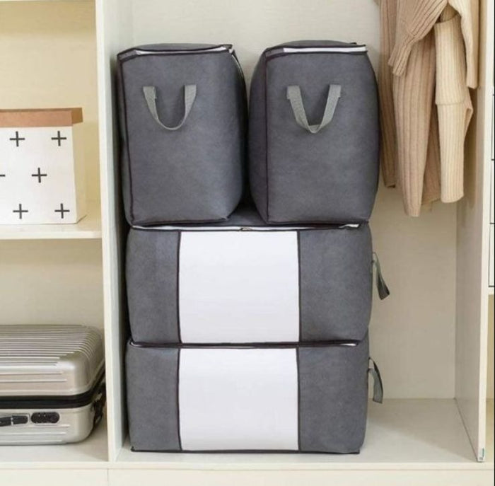 CLEARANCE!! 4-Pack 90L Extra Large Capacity Storage Bins with Clear Window, Closet Organizer