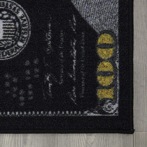 100 Rug 22" x 53" Black Runner Rug Designer Floor Decor Carpet