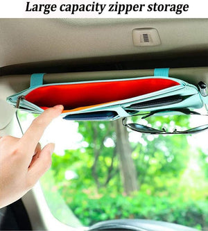 🌟LIMITED TIME SALE🌟Car Sun Visor Organizer, Auto Interior Accessories Pocket Organizers, Registration and Document Holder