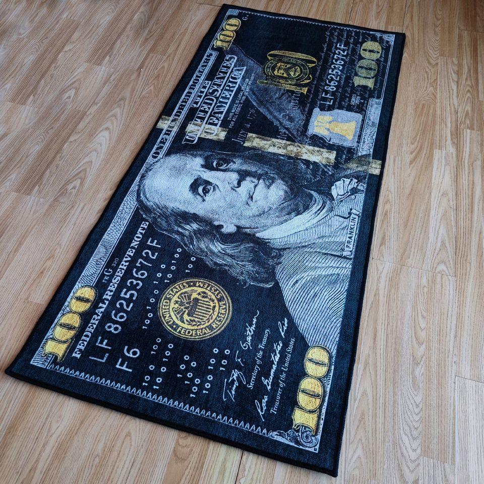 100 Rug 22" x 53" Black Runner Rug Designer Floor Decor Carpet