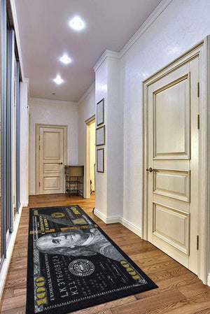 100 Rug 18 x 43 Black Runner Rug Designer Floor Decor Carpet