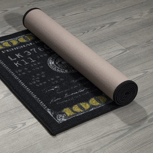 100 Rug 22" x 53" Black Runner Rug Designer Floor Decor Carpet