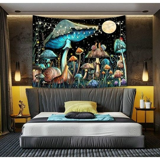💯SALE❗️❗️ Mushroom Tapestry Moon Star Plant Nature Plant Butterfly Wall Hanging 39x60"💯