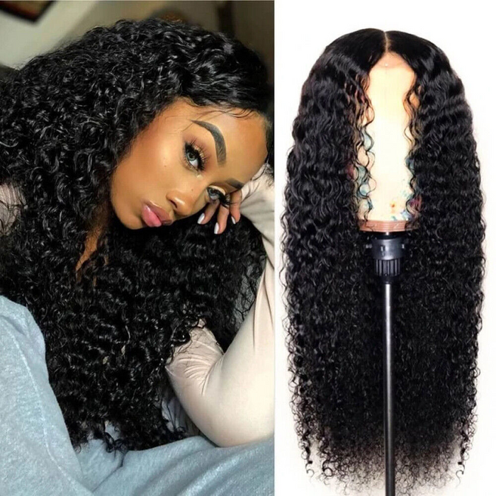 🔥50% SALE LIMITED TIME OFFER🔥AA Black Hair Front Wig Lace Women's Brazilian Human Long Curly Wavy Hair Wig