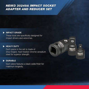 5 Piece Impact Socket Adapter Set, Standard SAE Socket Impact Adapter & Reducer