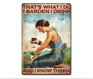 ✨Vintage Wall Decor Funny Garden And Win3 Lady That'S What I Do I Garden I Drink And I Know Things✨