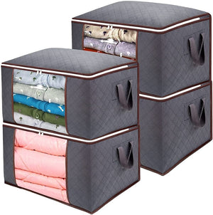 CLEARANCE!! 4-Pack 90L Extra Large Capacity Storage Bins with Clear Window, Closet Organizer