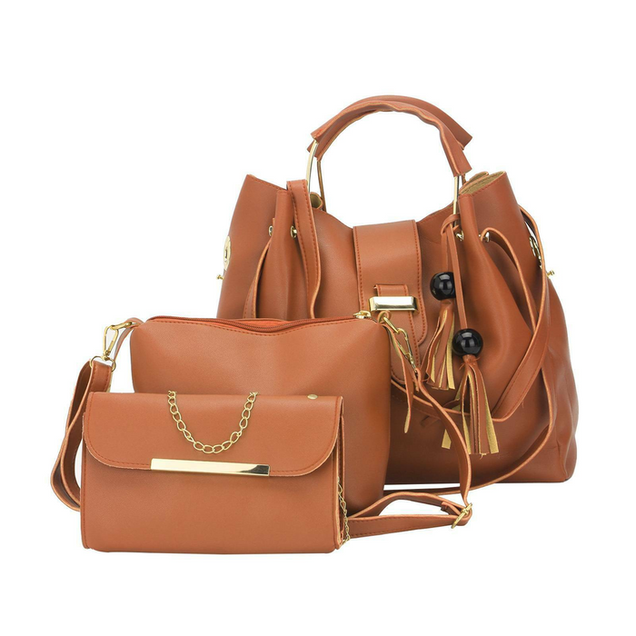 3Pcs/Set Women Leather Handbag Purse Messenger Shoulder Bag Tote Wallet Clutch - NEW!!
