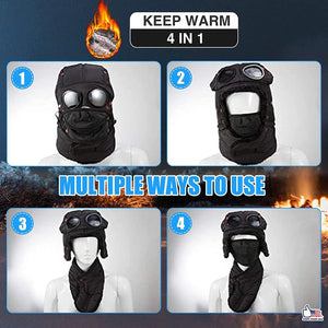Hat Winter Thermal Trapper Hat with Glasses