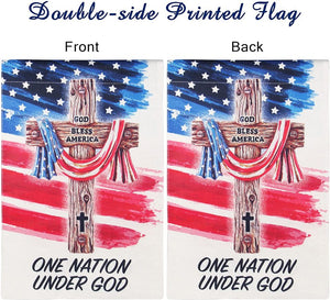 One Nation Under God Garden Flag 12.5×18.5 Inch Double-Sided Memorial Day Independence Day