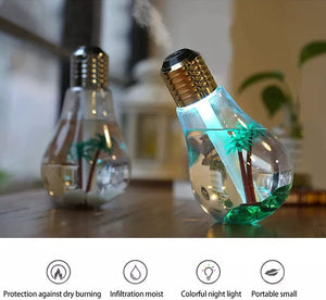 Decorative 7 Colors USB Air Humidifier Bulb Lamp Shape for Household Office Car Baby Sleep Bedroom Decor