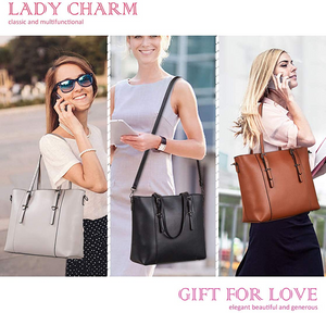👜☀️NEW Red Wine Large Leather Tote Bag Commute Handbag Shoulder Satchel Bag Elegant for Women