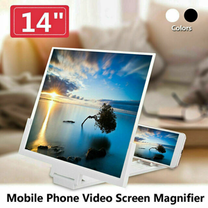 NEW 14" White Smartphone Screen Magnifier 3D Video Mobile Phone Amplifier Stand Bracket US
