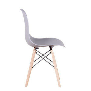 Gorgeous Set of 4 Dining Chairs With Solid Wood Legs, Indoor/Outdoor Kitchen Chairs, Sturdy, Gray