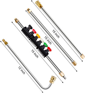 Pressure Washer Extension Wand Set, 8.5 ft Replacement Lance with 6 Nozzle Tips, 4000PSI