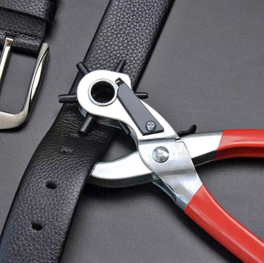 💥💥9" Leather Hole Punch Heavy Duty Hand Pliers Holes 6 Sized Puncher Tool