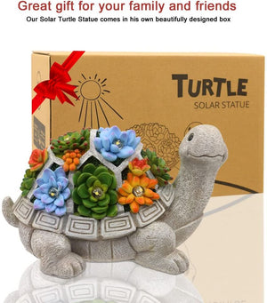 🔥NEW🔥Solar Garden Statue Turtle Figurine 7 LED Lights (Turtle)