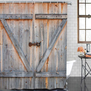✨NEW✨4 Piece Rustic Barn Door Shower Curtain Set
