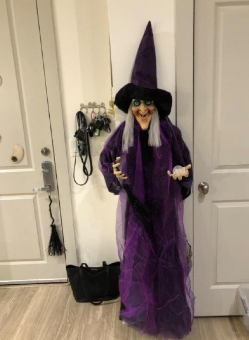 NEW SALE 71" Life Size Hanging Animated Talking Witch Halloween Haunted House Prop Decor
