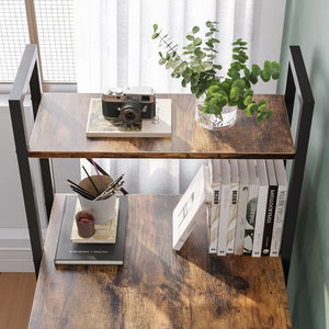 Computer Desk with Shelves - 47 Inch Small Space Home Office Desks with Bookshelf