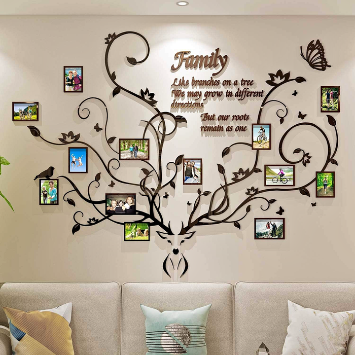 Family Tree Wall Decor 3D Removable Picture Frame Collage