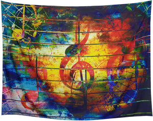 Music Decor Wall Tapestry Wall Hanging Music Note Tapestry 51.2" x 59.1"
