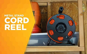 💯NEW Metal Extension Cord Reel Stand Heavy Duty and Sturdy Holds Up To 100 Feet, 14/3 Gauge Cord