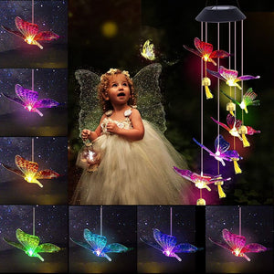Outdoor Solar Wind Chime, Solar Butterfly Wind Chimes
