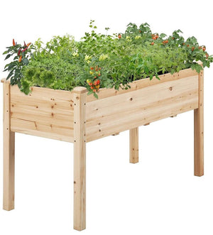 Brand New Raised Garden Bed 48x24x30in Elevated Wooden Planter Box w/ Legs Standing Bed for Garden
