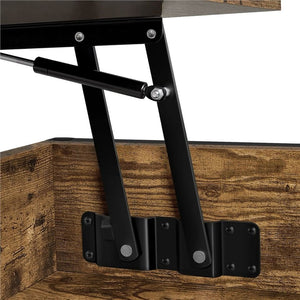 Lift Top Coffee Table with Pop Up Hidden Compartment, Rustic Brown